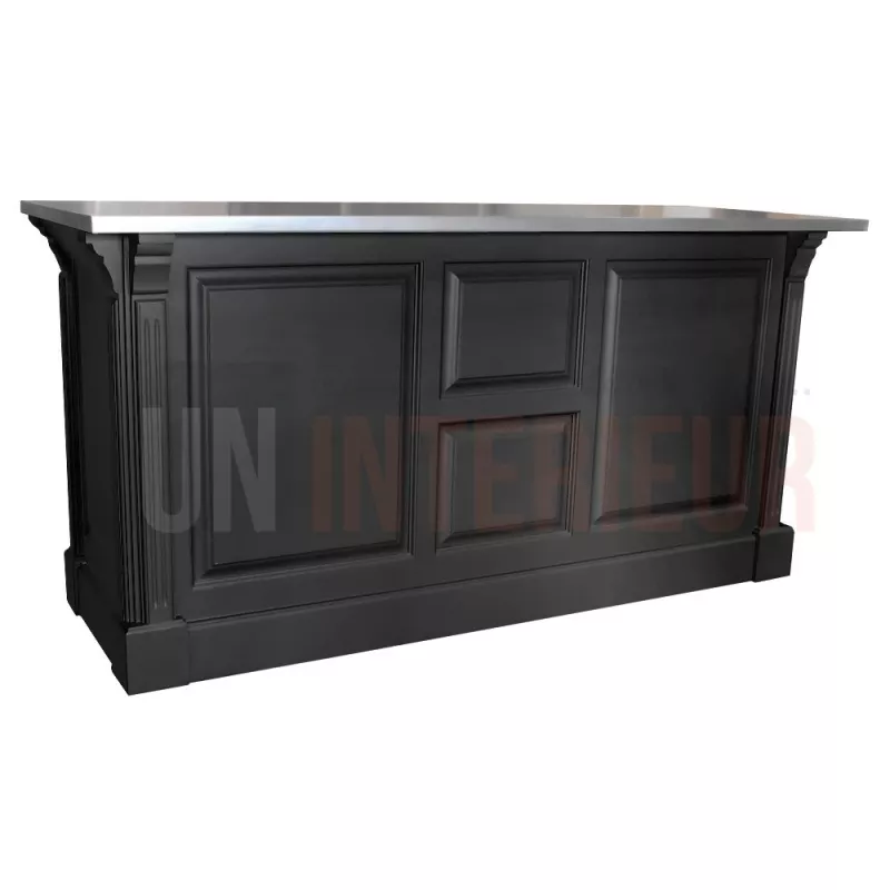 Comptoir en pin massif 190cm passe-plat (95cm de haut) - Chester