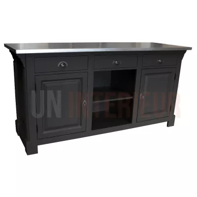 Comptoir en pin massif 190cm passe-plat (95cm de haut) - Chester