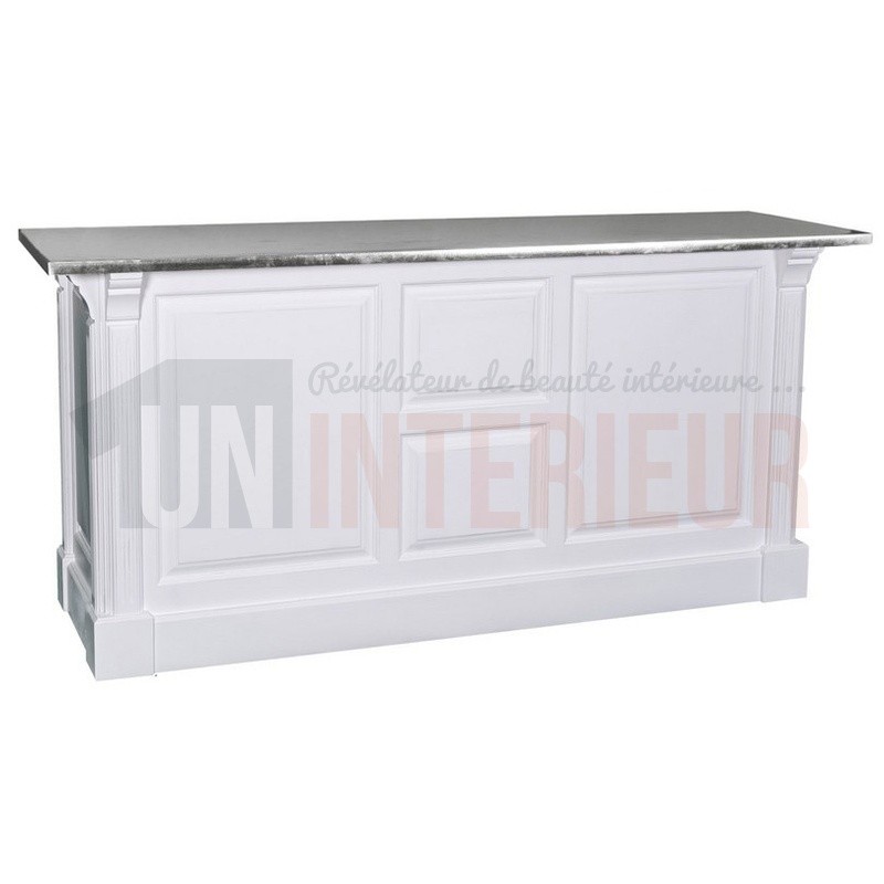 Comptoir en pin massif 190cm passe-plat (95cm de haut) - Chester