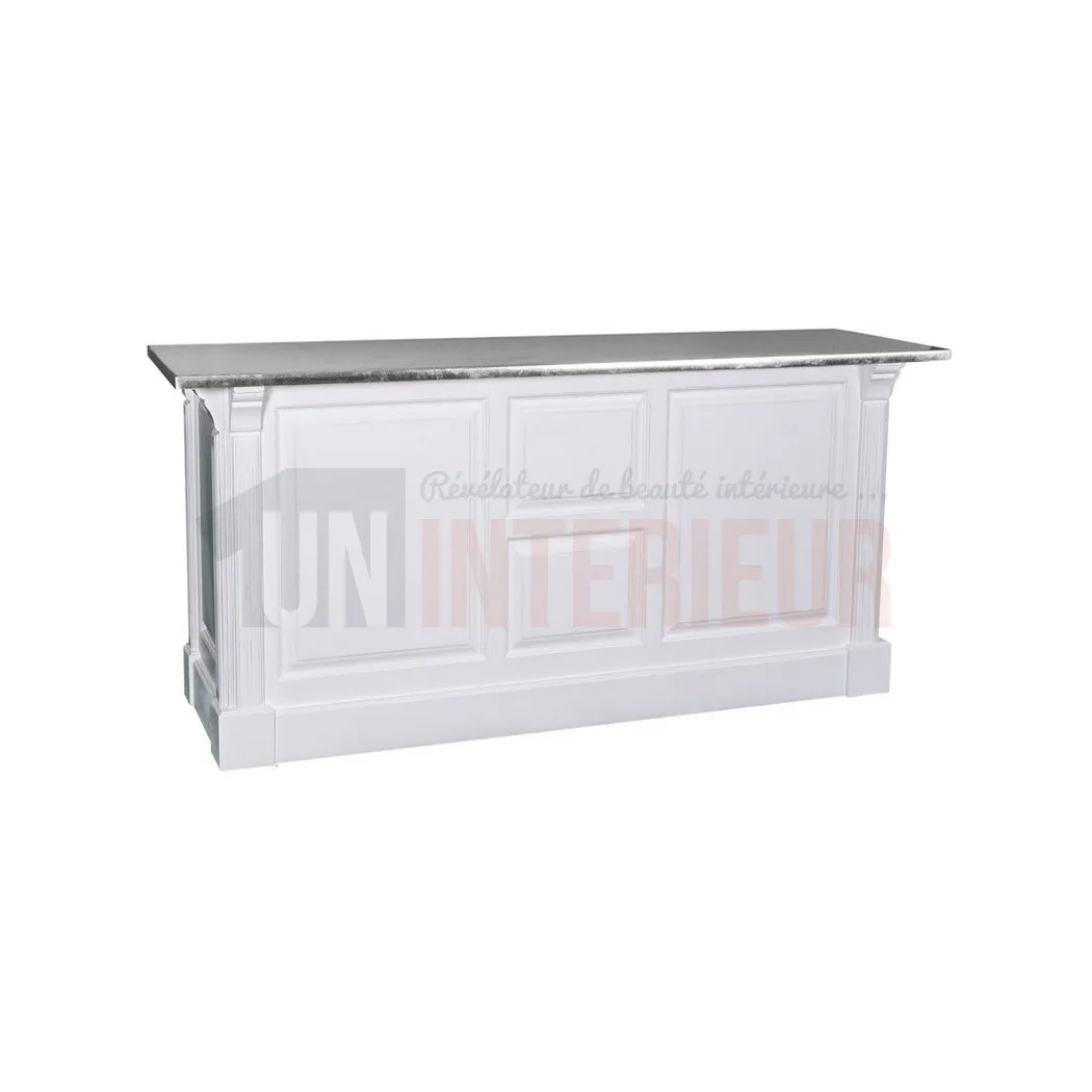 Comptoir en pin massif 190cm passe-plat (95cm de haut) - Chester