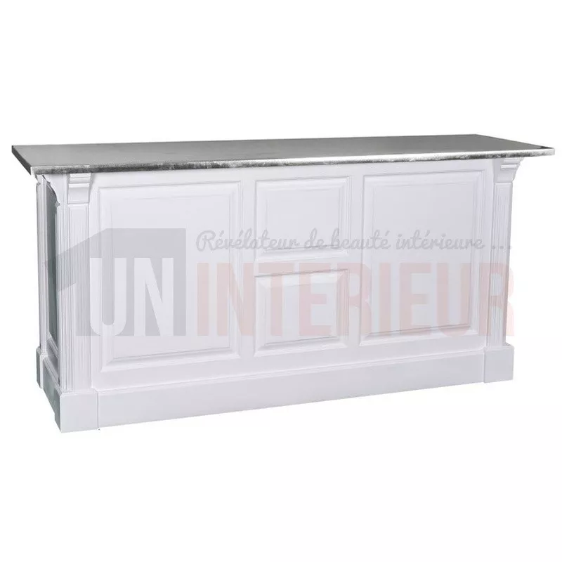Comptoir en pin massif 190cm passe-plat (95cm de haut) - Chester