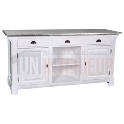 Comptoir en pin massif 190cm passe-plat (95cm de haut) - Chester