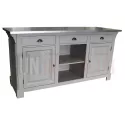 Comptoir en pin massif 190cm passe-plat (95cm de haut) - Chester