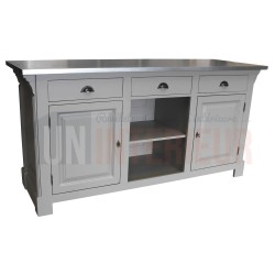 Comptoir en pin massif 190cm passe-plat (95cm de haut) - Chester