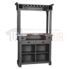 Petit meuble de bar 120cm + galerie de bar en pin massif - Chester