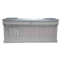 Comptoir de bar froid CHR en pin massif 240cm avec espace frigo - Chester