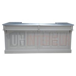 Comptoir de bar froid CHR en pin massif 240cm avec espace frigo - Chester