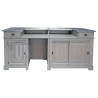 Comptoir de bar froid CHR en pin massif 240cm avec espace frigo - Chester