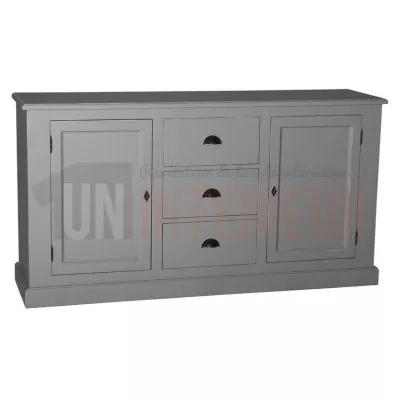 Comptoir de bar froid CHR en pin massif 240cm avec espace frigo - Chester