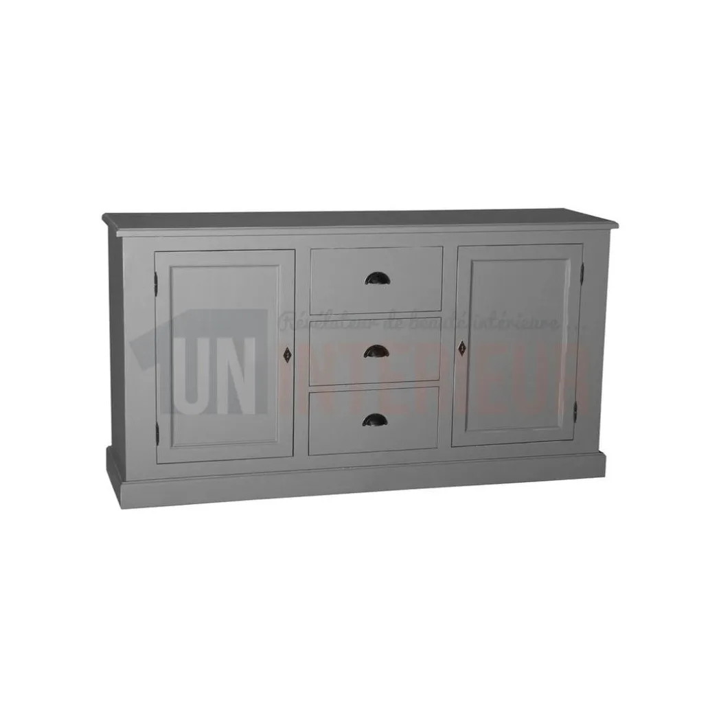Comptoir de bar froid CHR en pin massif 240cm avec espace frigo - Chester