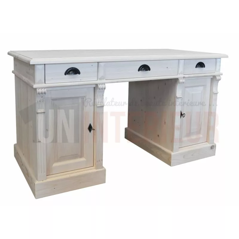 Tabouret de bar en pin massif avec dossier - Chester