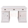 Bureau 140cm en pin massif équipé de 3 tiroirs et 2 portes - President