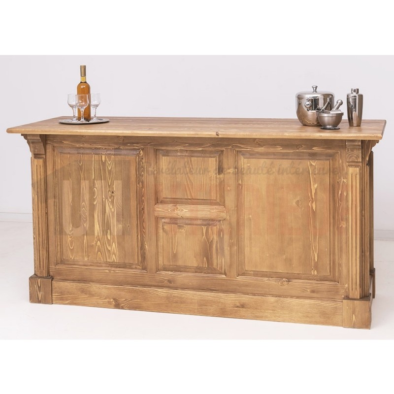 Bureau 140cm en pin massif équipé de 3 tiroirs et 2 portes - President