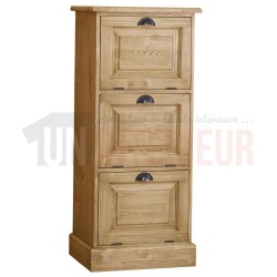 Petit rangement de bureau en pin massif ou meuble classeur - Burrington