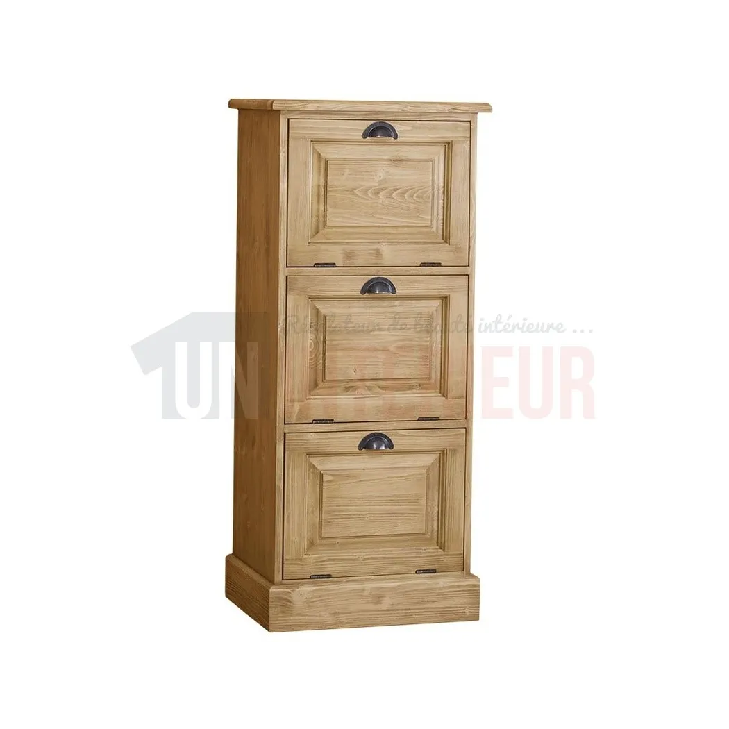 Petit rangement de bureau en pin massif ou meuble classeur - Burrington