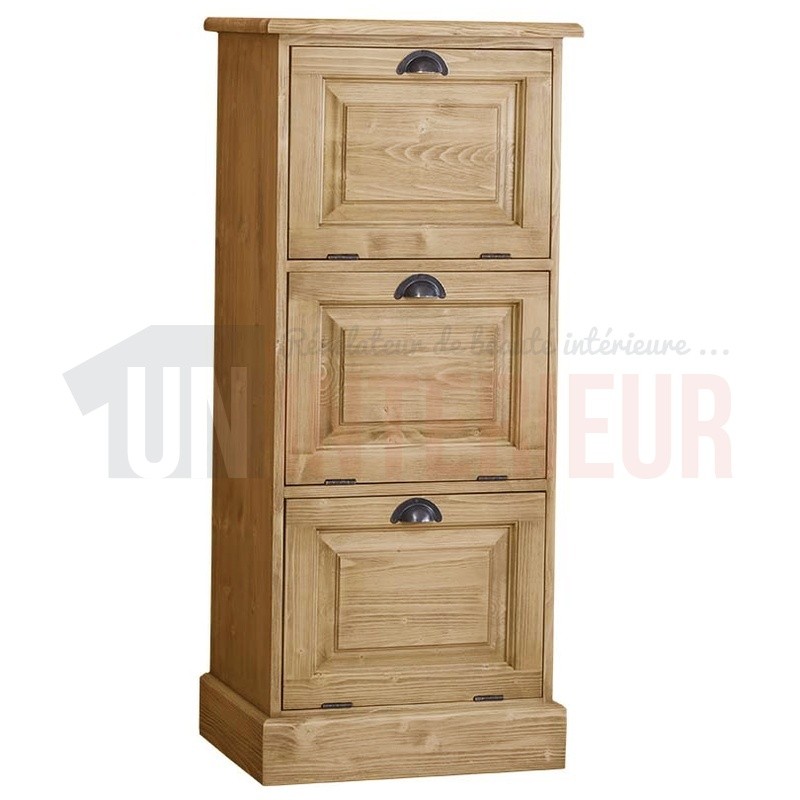 Petit rangement de bureau en pin massif ou meuble classeur - Burrington