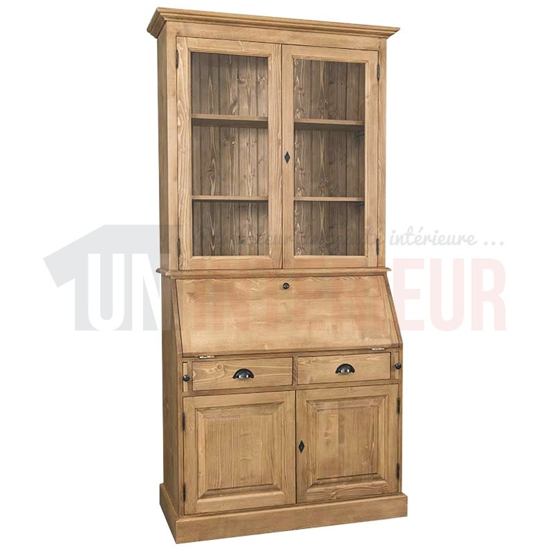 Scriban style Louis-Philippe en pin massif, secrétaire dos d'âne - Donkey