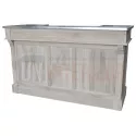 Meuble bar zinc en chêne massif 180cm - Chester