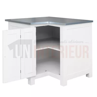 Meuble d'angle rangement de cuisine en pin massif - Straight