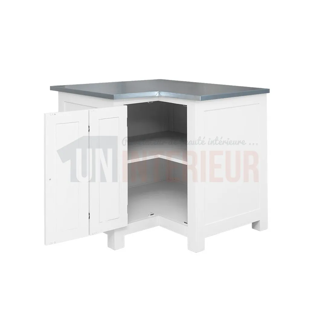 Meuble d'angle rangement de cuisine en pin massif - Straight