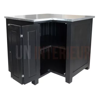 Meuble d'angle rangement de cuisine en pin massif - Straight