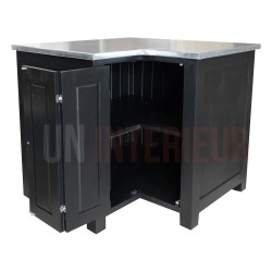 Meuble d'angle rangement de cuisine en pin massif - Straight