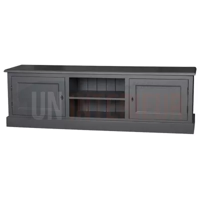 Meuble télévision 180cm en pin massif, 2 portes - Bust