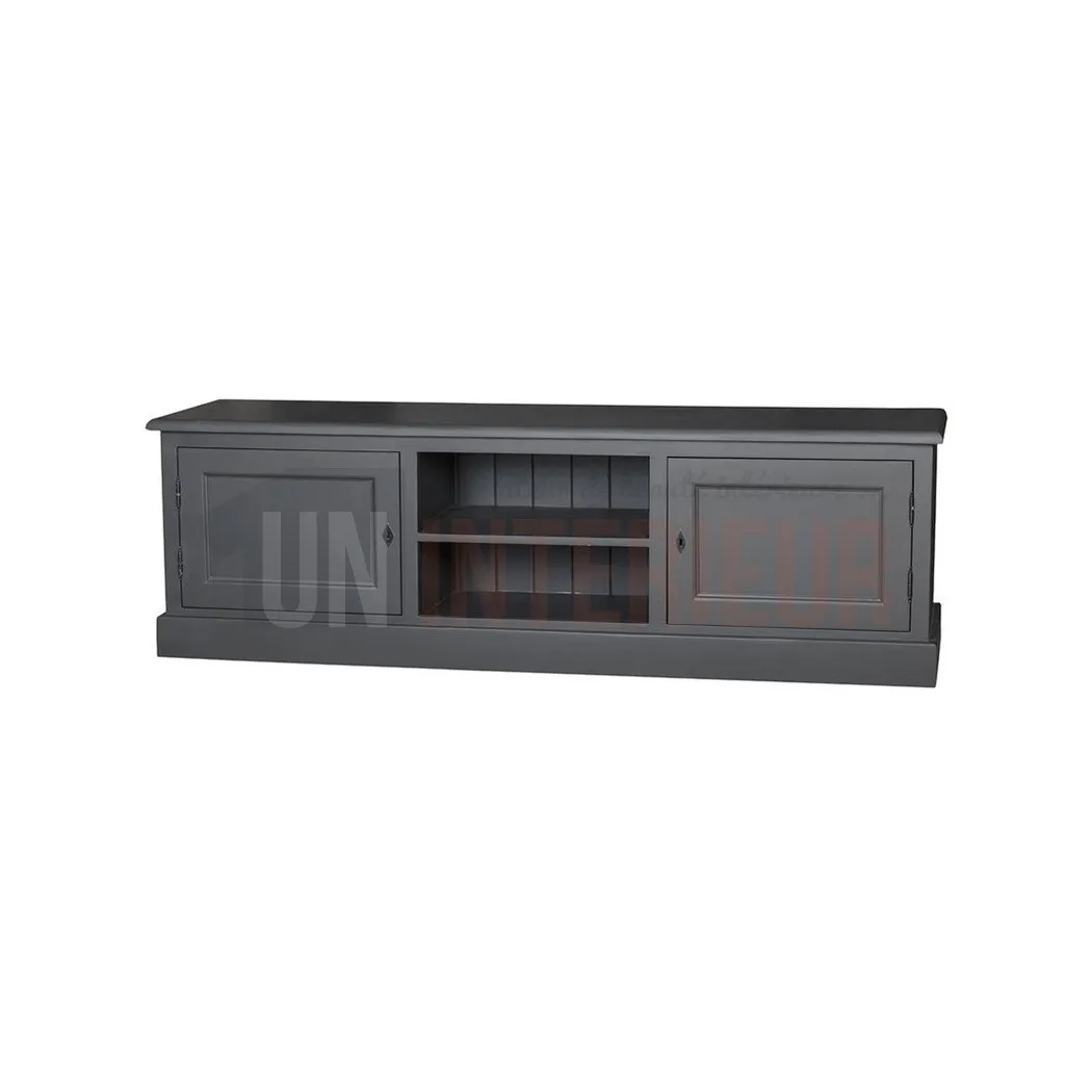 Meuble télévision 180cm en pin massif, 2 portes - Bust