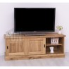 Meuble TV en chêne massif 2 portes coulissantes - Gordon