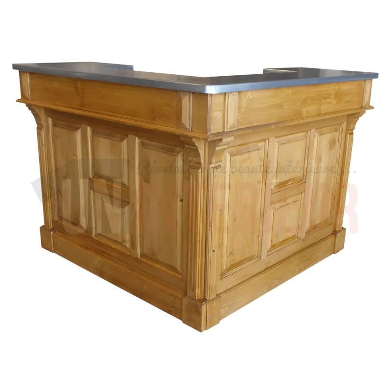 Bar d'angle 140cm x 140cm en pin massif - Chester