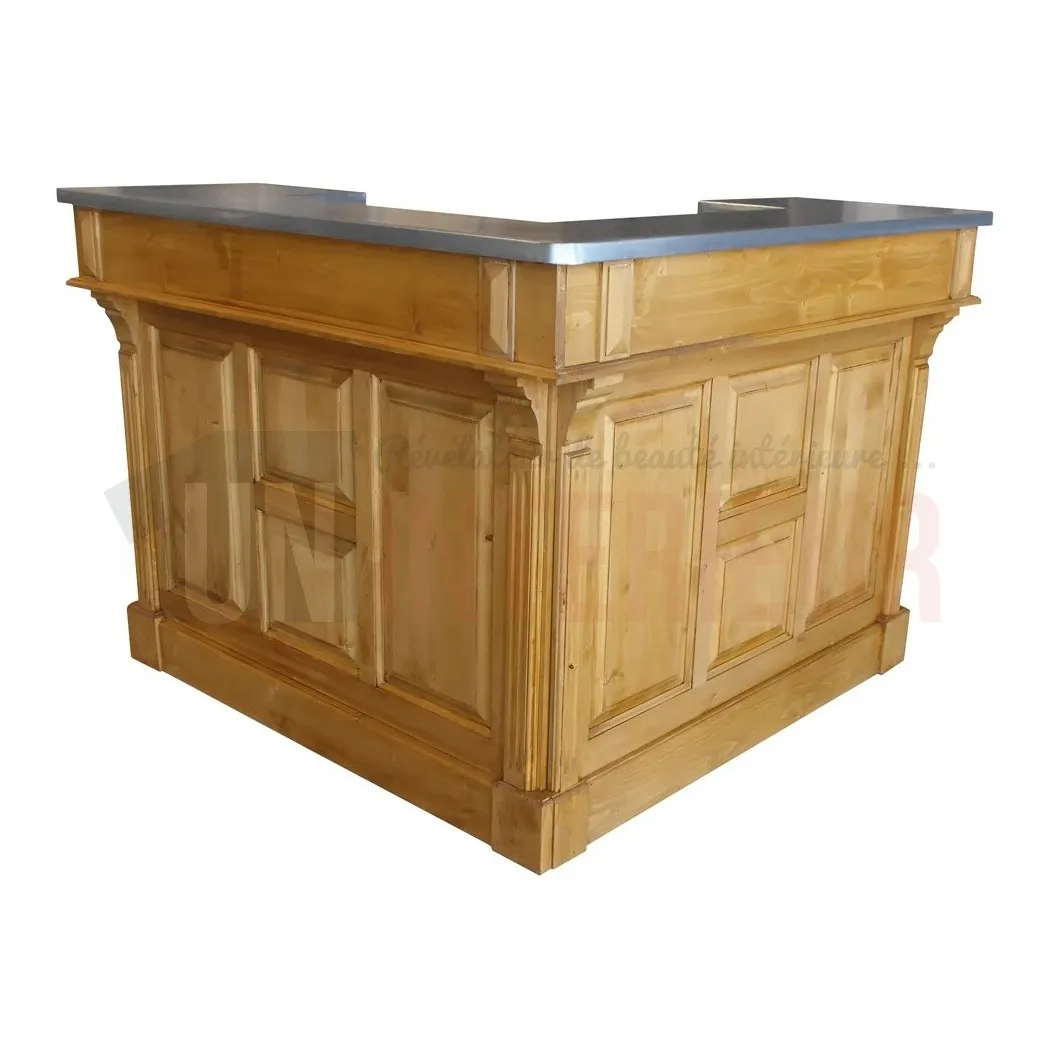 Bar d'angle 140cm x 140cm en pin massif - Chester