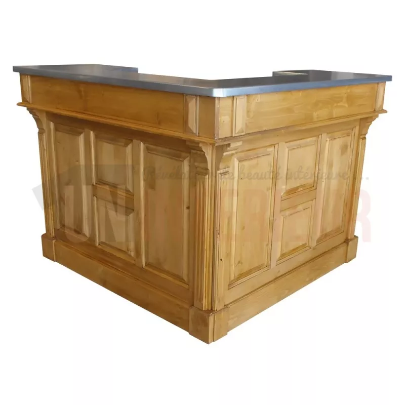 Bar d'angle 140cm x 140cm en pin massif - Chester