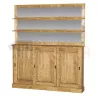 Meuble d'arrière de bar en pin massif 180cm avec miroir - Glasgow