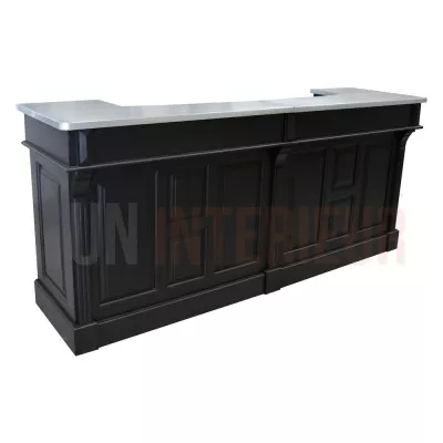 Grand comptoir de bar de 240cm en pin massif - Chester