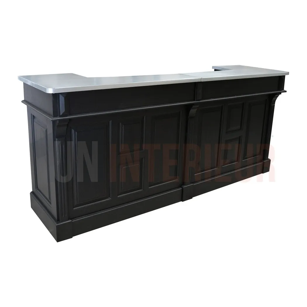 Grand comptoir de bar de 240cm en pin massif - Chester