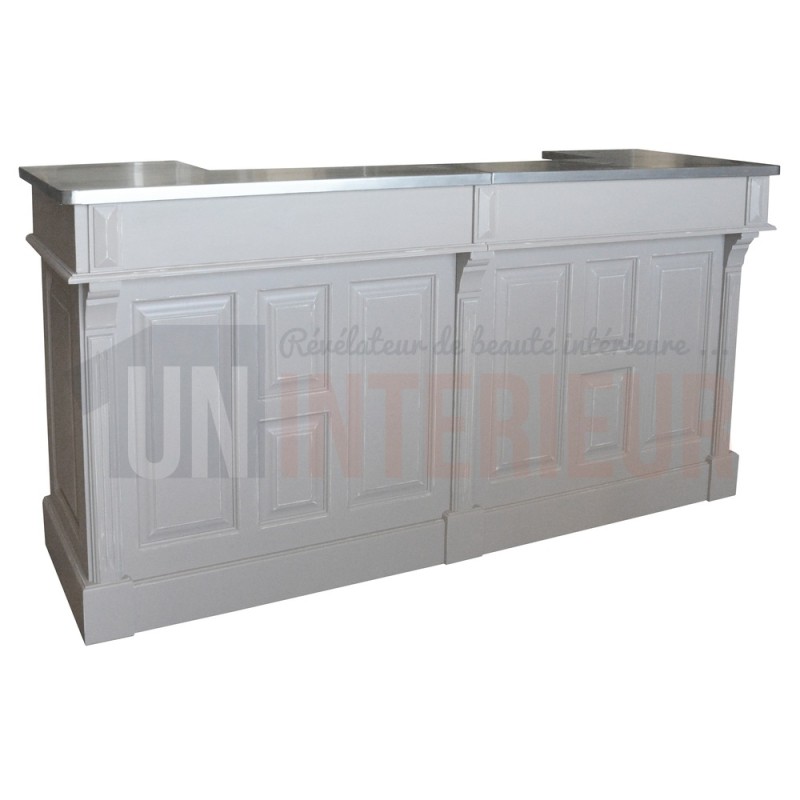 Grand comptoir de bar de 240cm en pin massif - Chester