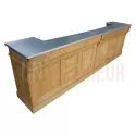 Grand comptoir de bar professionnel en pin massif 360cm - Chester