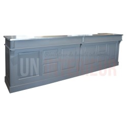 Grand comptoir de bar professionnel en pin massif 360cm - Chester