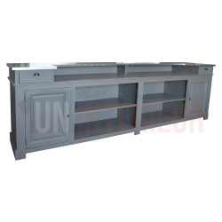 Grand comptoir de bar professionnel en pin massif 360cm - Chester