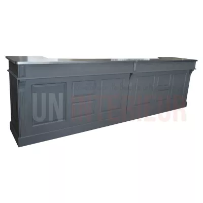 Grand comptoir de bar professionnel en pin massif 360cm - Chester