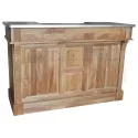 Bar chêne massif avec plateau zinc ou chêne 160cm - Chester