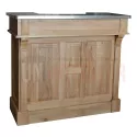 Comptoir de bar en chêne massif et zinc 140cm - Chester