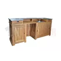 Comptoir de bar professionnel CHR en chêne massif 240cm - Chester