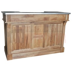 Meuble bar zinc en chêne massif 180cm - Chester