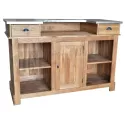 Meuble bar zinc en chêne massif 180cm - Chester