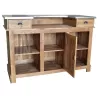 Meuble bar zinc en chêne massif 180cm - Chester
