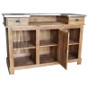 Meuble bar zinc en chêne massif 180cm - Chester