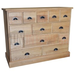 Meuble de mercerie en chêne massif, 13 tiroirs - James