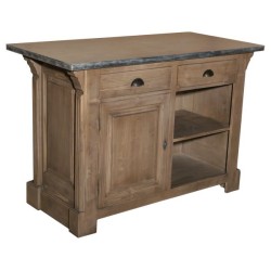 Comptoir de cuisine en pin massif 140cm (95cm de haut) - Chester