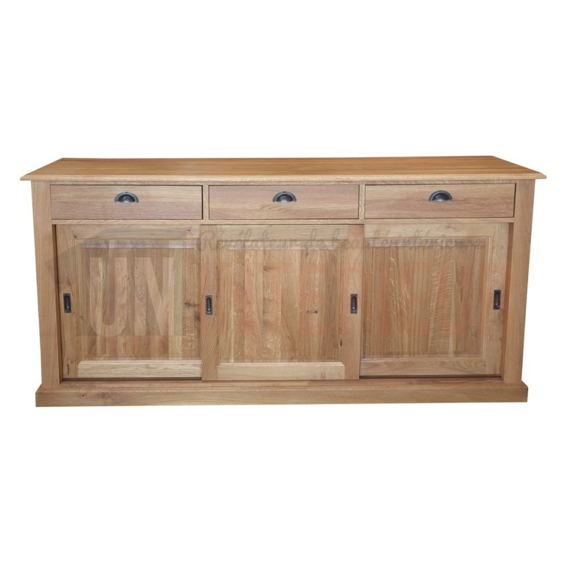 Buffet en chêne massif 3 portes coulissantes ou bahut - Luton